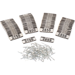LOCKER NUMBER PLATE KIT, NUMBERED 2700-2899, 200/PACK by Precision Sourcing