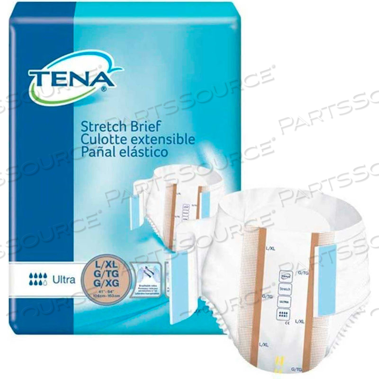 TENA STRETCH ULTRA BRIEFS, SIZE L/XL, 41"-64" WAIST SIZE, BEIGE, 72/CASE 