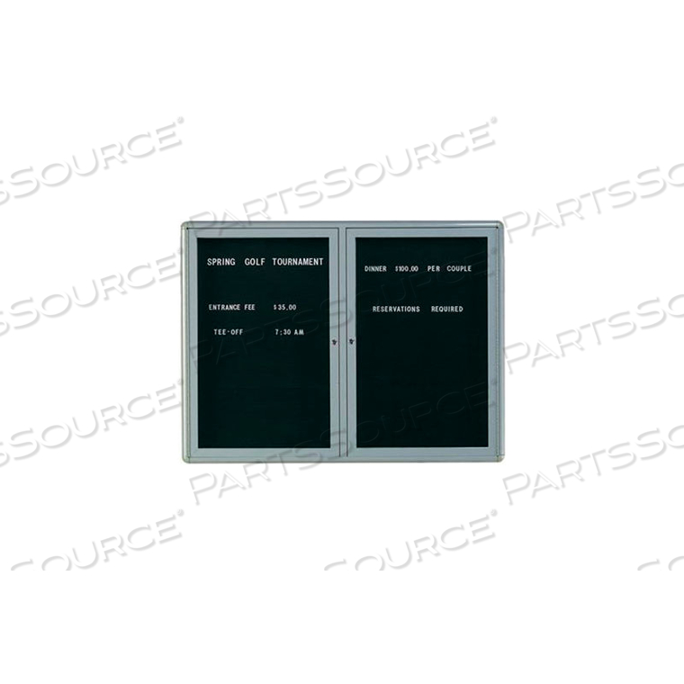 2 DOOR DESIGN ENCLOSED LETTER BOARD MEDIUM GREY - 48"W X 36"H by Aarco Products 2 DOOR DESIGN ENCLOSED LETTER BOARD MEDIUM GREY - 48"W X 36"H by Aarco Products