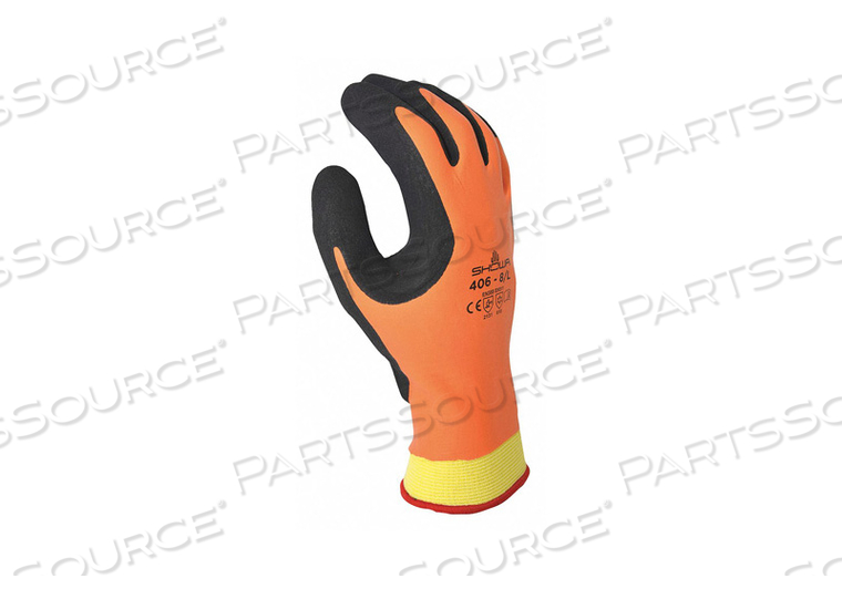 GLOVES, LATEX FULL COAT, 10 GAUGE, ORANGE/BLACK, XX-LARGE (11) by SHOWA