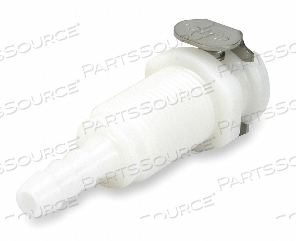 1/16 HOSE BARB VALVED PANEL MOUNT ACETAL COUPLING BODY by Colder Products Company