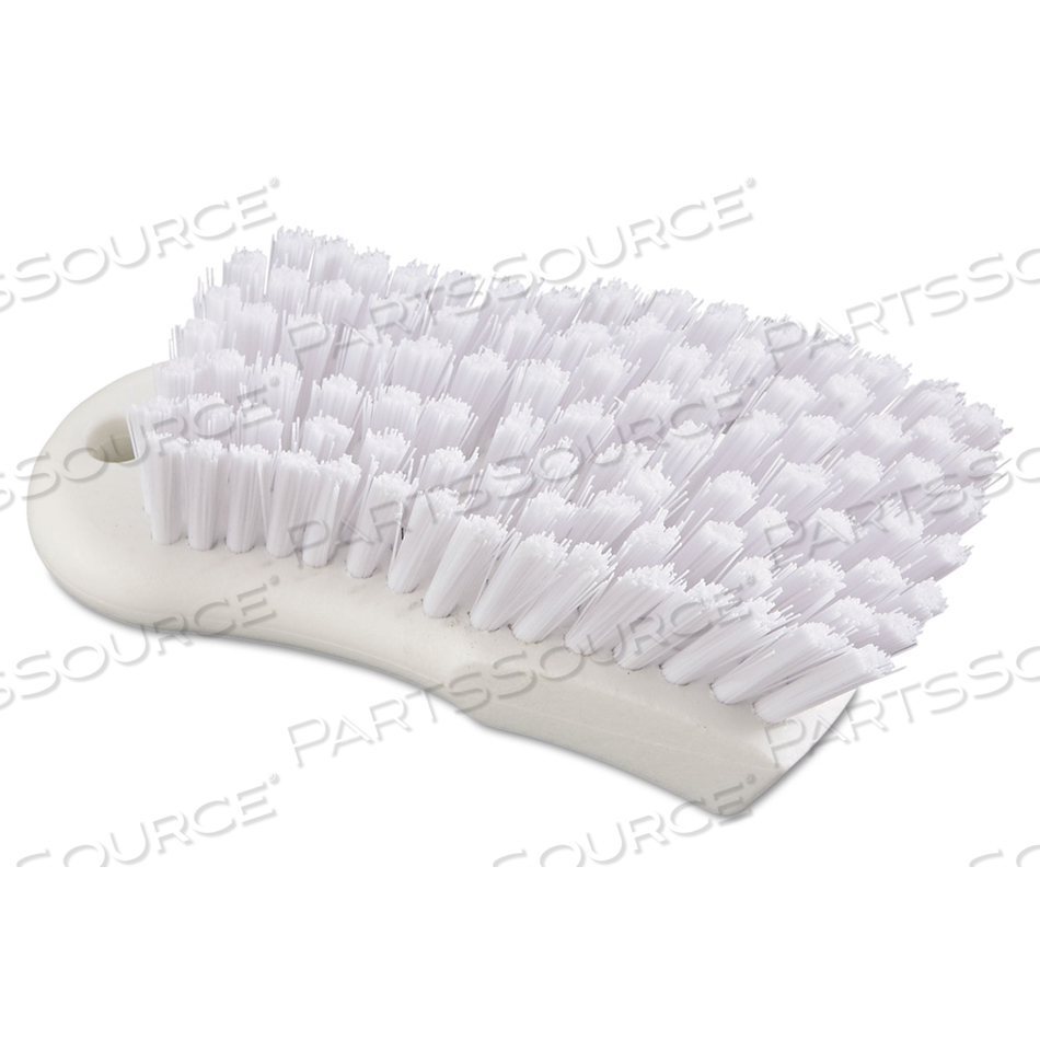 SCRUB BRUSH, WHITE POLYPROPYLENE BRISTLES, 6" BRUSH, 6" HANDLE by Boardwalk