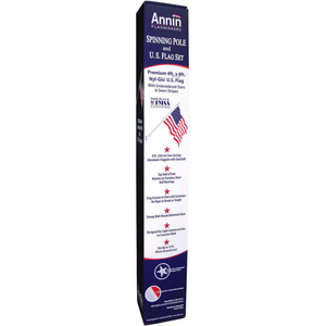 8' SPINNING POLE WITH 4'X 6' NYL-GLO U.S. FLAG SET by Annin Flagmakers