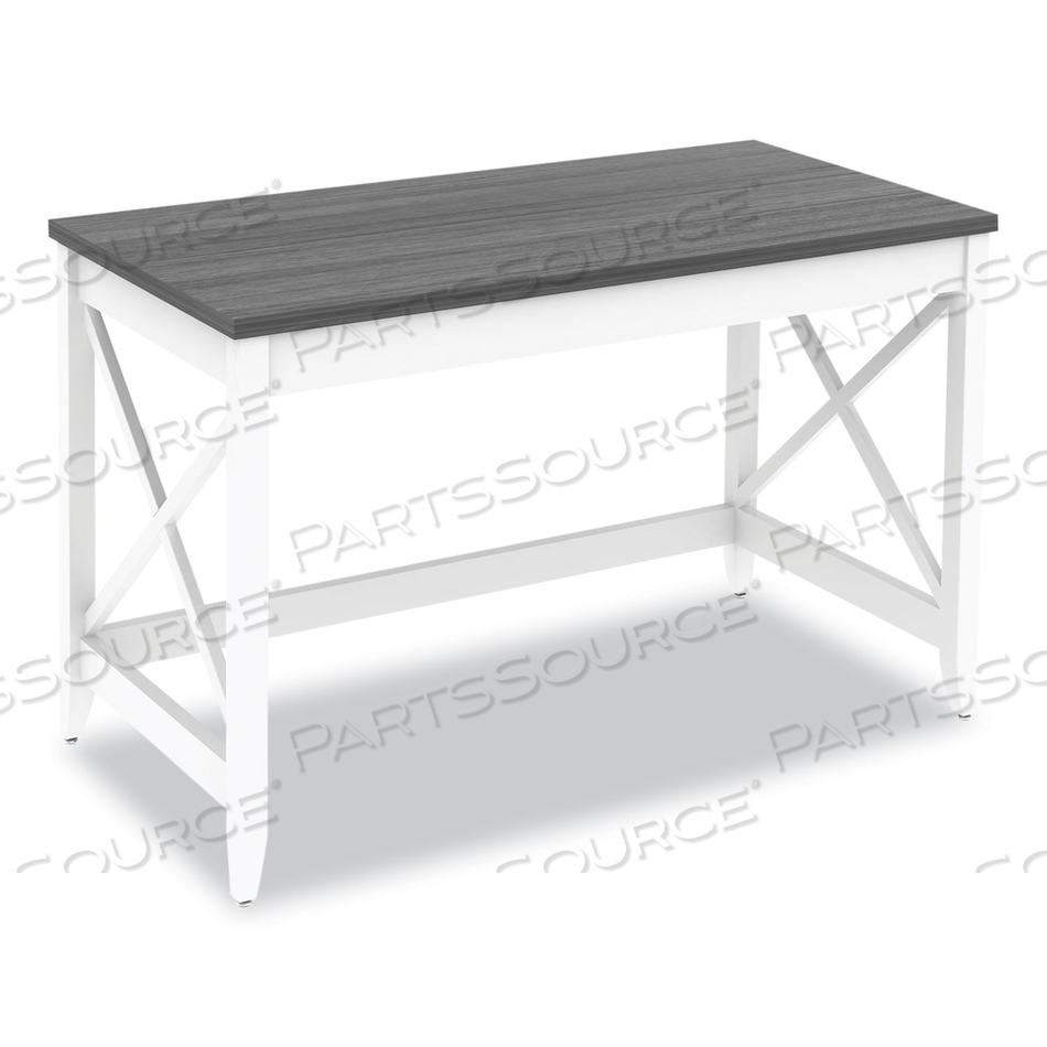 FARMHOUSE WRITING DESK, 47.24" X 23.62" X 29.53", GRAY by Workspace by Alera FARMHOUSE WRITING DESK, 47.24" X 23.62" X 29.53", GRAY by Workspace by Alera