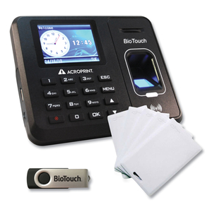 BIOTOUCH TIME CLOCK AND BADGES BUNDLE, 10,000 EMPLOYEES, BLACK by Acroprint