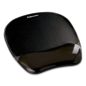 GEL CRYSTALS MOUSE PAD WITH WRIST REST, 7.87 X 9.18, BLACK by Fellowes