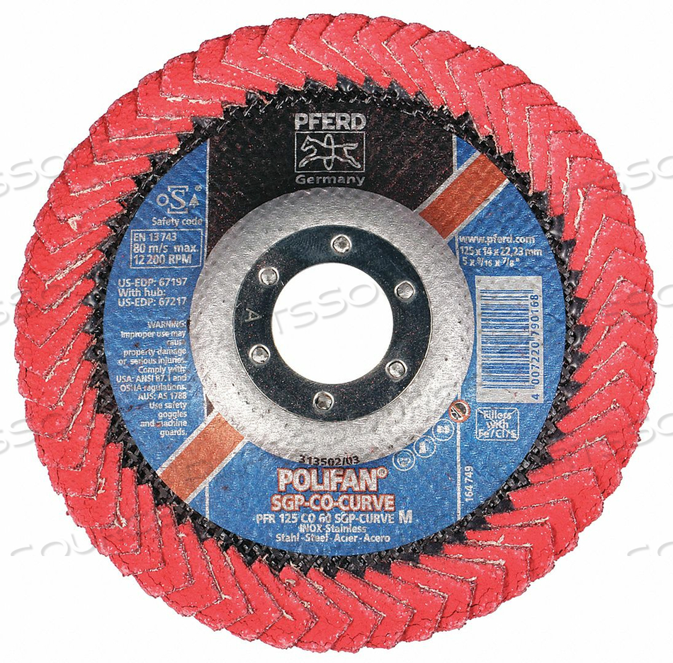 FLAP DISC 5X7/8 CERAMIC 60GT M by Pferd