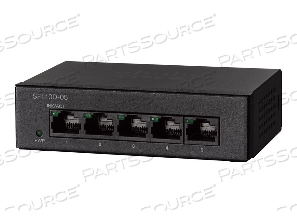 SMALL BUSINESS SF110D-05, SWITCH, UNMANAGED, 5 X 10/100, DESKTOP, WALL-MOUNTABLE, DC POWER 