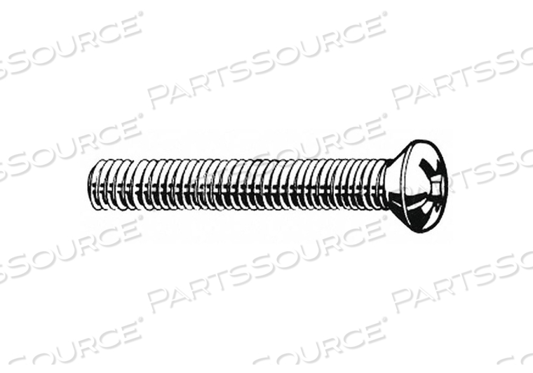 MACHINE SCREW, M5 THREAD SIZE, 10 MM LG, 18-8 STAINLESS STEEL, PLAIN, OVAL, PHILLIPS, METRIC by Fabory