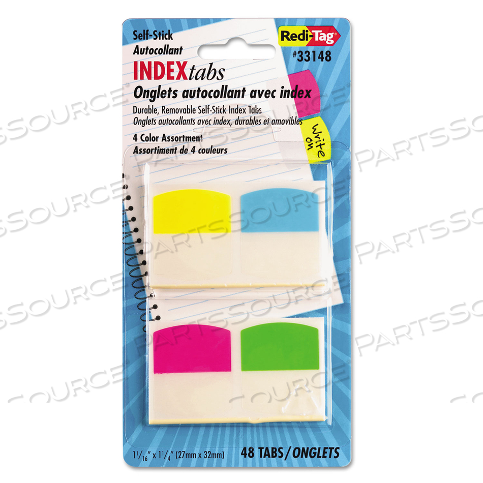 WRITE-ON INDEX TABS, 1/5-CUT, ASSORTED COLORS, 1.06" WIDE by Redi-Tag WRITE-ON INDEX TABS, 1/5-CUT, ASSORTED COLORS, 1.06" WIDE by Redi-Tag