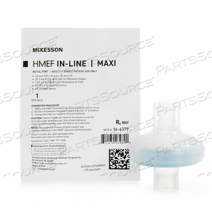 HEAT AND MOISTURE EXCHANGER WITH FILTER 32.1 MG H2O/L @ VT 500 ML 1.69 CM H20 @ 30 LPM by McKesson HEAT AND MOISTURE EXCHANGER WITH FILTER 32.1 MG H2O/L @ VT 500 ML 1.69 CM H20 @ 30 LPM by McKesson