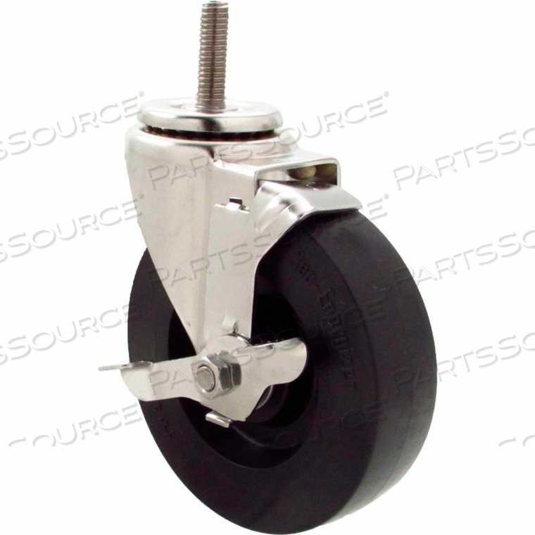 CASTERS SWIVEL STEM CASTER - 5"DIA. NEO-ENERGIZER WITH TOP LOCK, 1-1/2"H STEM 