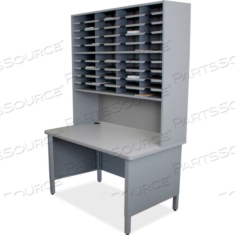 40 SLOT MAILROOM ORGANIZER, RISER, 84"H X 48"W, SLATE GRAY 