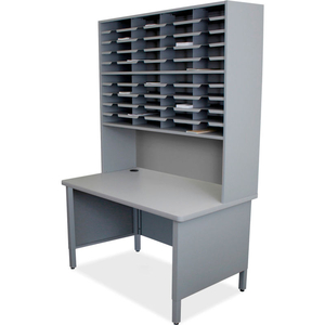 40 SLOT MAILROOM ORGANIZER, RISER, 84"H X 48"W, SLATE GRAY by Marvel