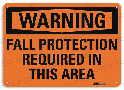 WARNING SIGN FALL PROTECTION 7 IN H by Lyle Signs Inc. WARNING SIGN FALL PROTECTION 7 IN H by Lyle Signs Inc.