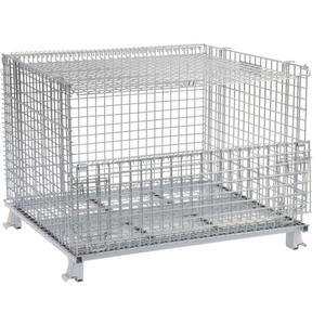 FOLDING WIRE CONTAINER 48X40X36-1/2 3000-4000 LBS.CAP.DROP GATE 48" W/LID by Nashville Wire