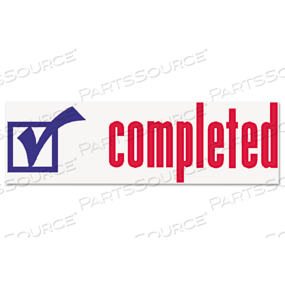 TWO-COLOR TITLE STAMP, COMPLETED, BLUE/RED by Xstamper