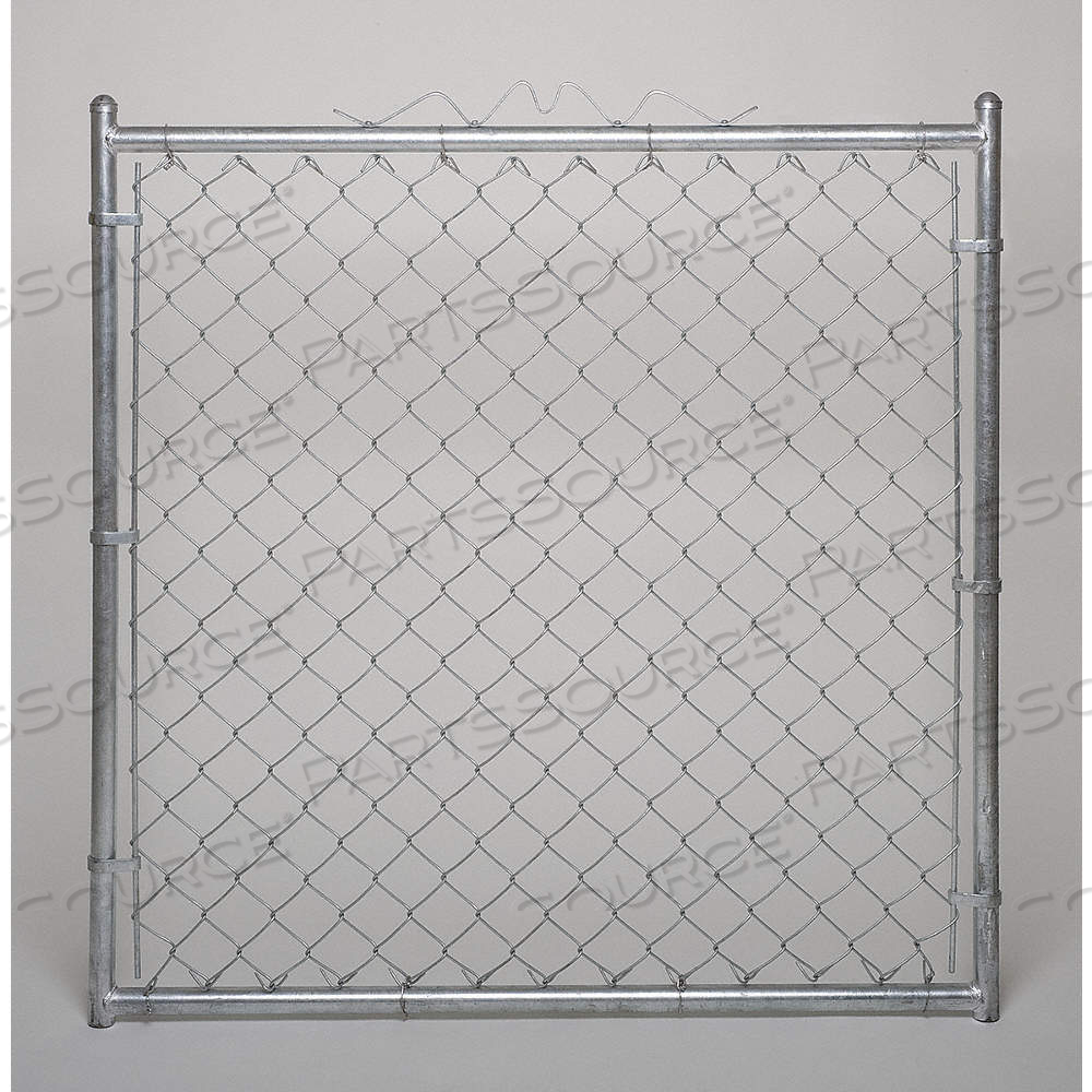 CHAIN LINK WALK GATE, 4 FT WD, SILVER, GALVANIZED, 9 GA GAUGE, 6 FT HT, STEEL, 2 3/8 IN MESH SIZE by Approved Vendor