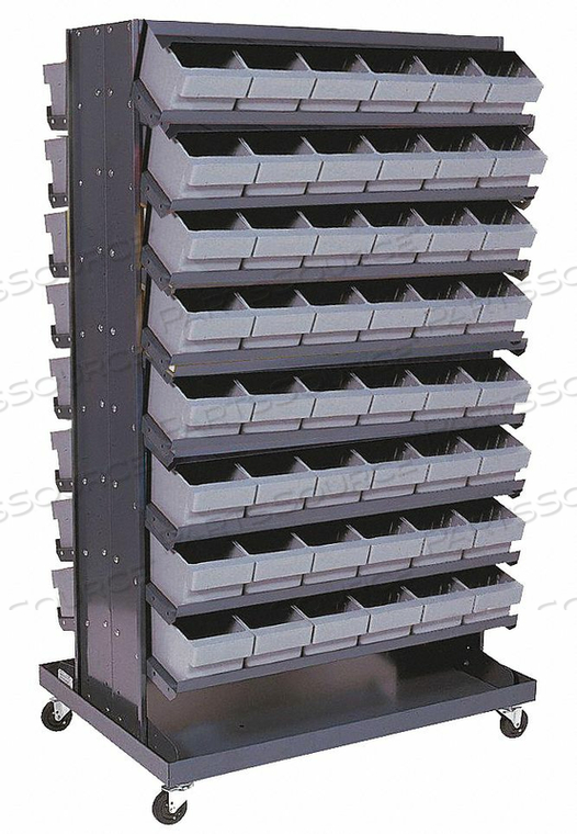 MOBILE PICK RACK 60 H 96 BINS GRAY by Quantum Storage Systems MOBILE PICK RACK 60 H 96 BINS GRAY by Quantum Storage Systems