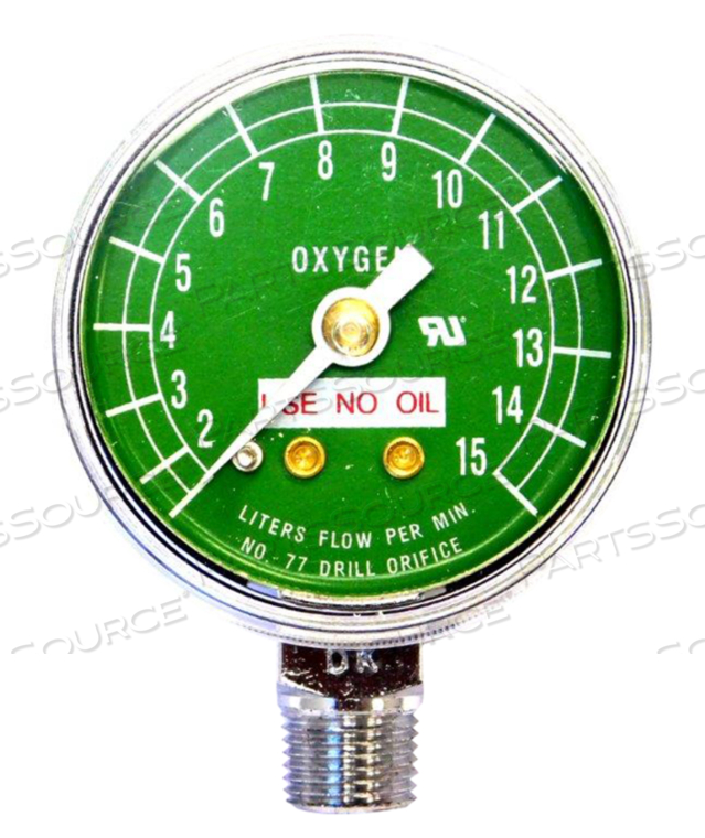 GAUGE 1-1/2 X 15 LPM GREEN DIAL 