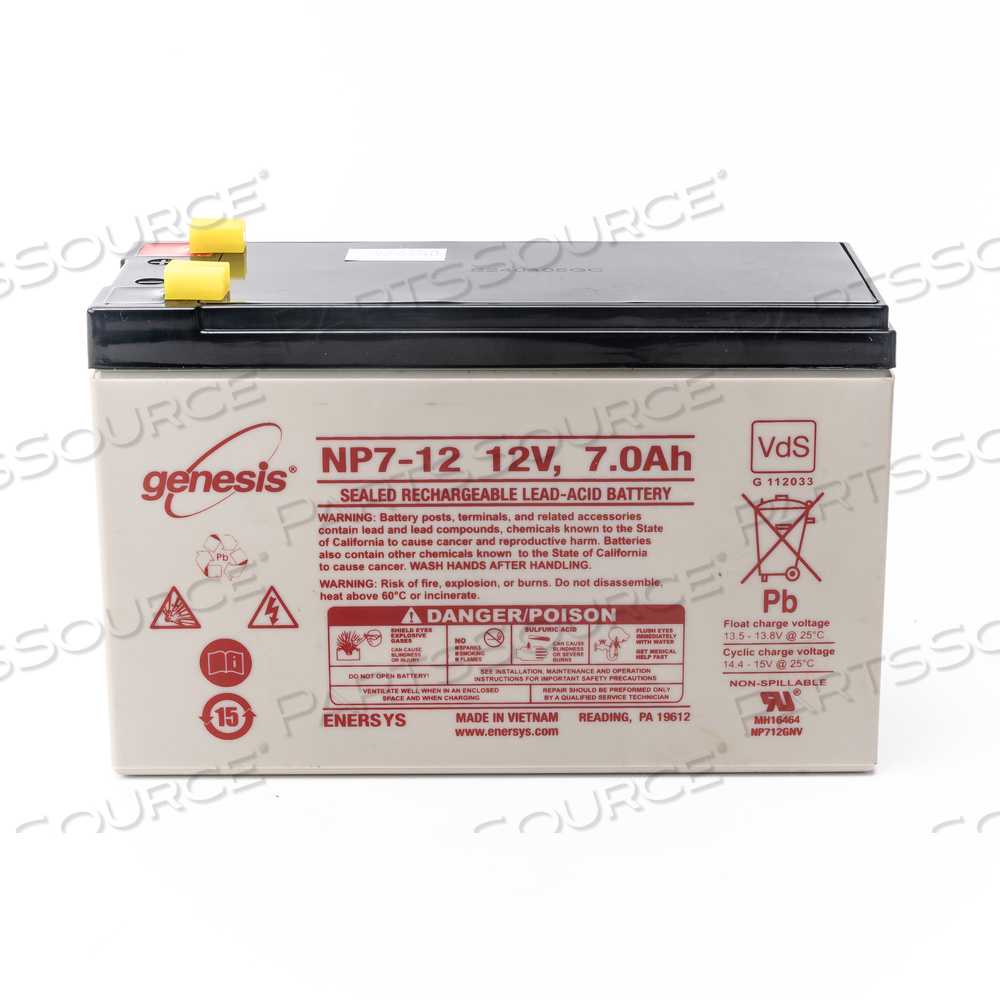 BATTERY, SEALED LEAD ACID, 12V, 7 AH 