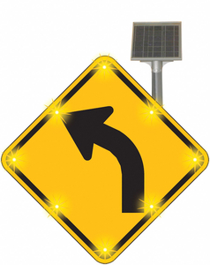 LED TRAFFIC SIGN LEFT CURVE ARROW 30 IN by Tapco