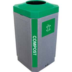 INDOOR OCTO CONTAINER - COMPOST, 32 GALLON - GRAYSTONE by Busch Systems International Inc INDOOR OCTO CONTAINER - COMPOST, 32 GALLON - GRAYSTONE by Busch Systems International Inc