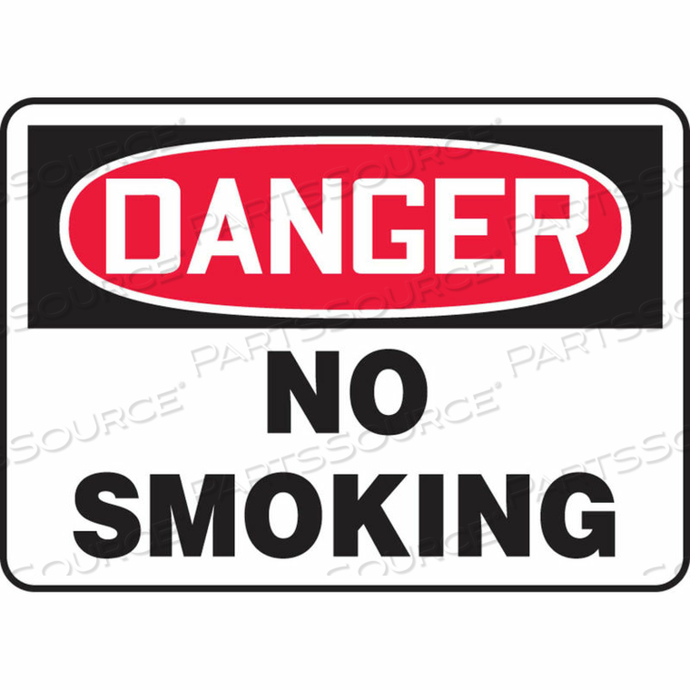 DANGER SIGN, NO SMOKING, 14"W X 10"H, ADHESIVE VINYL by Accuform Manufacturing, Inc.
