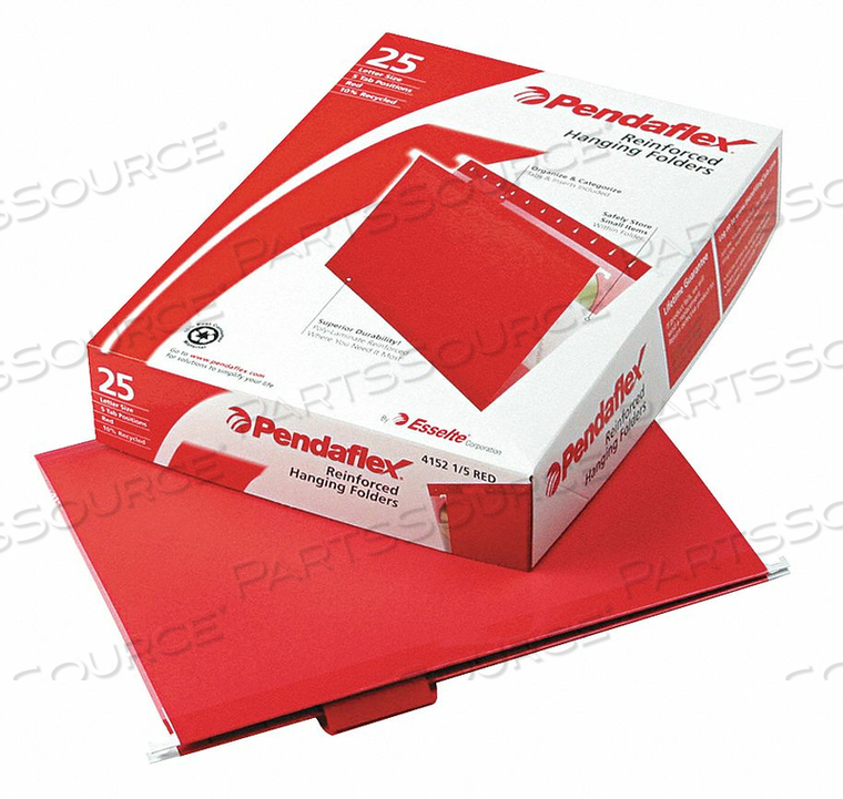 HANGING FILE FOLDERS RED PK25 by Tops