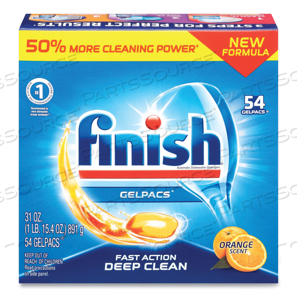 DISH DETERGENT GELPACS, ORANGE SCENT, 54/BOX by Finish DISH DETERGENT GELPACS, ORANGE SCENT, 54/BOX by Finish