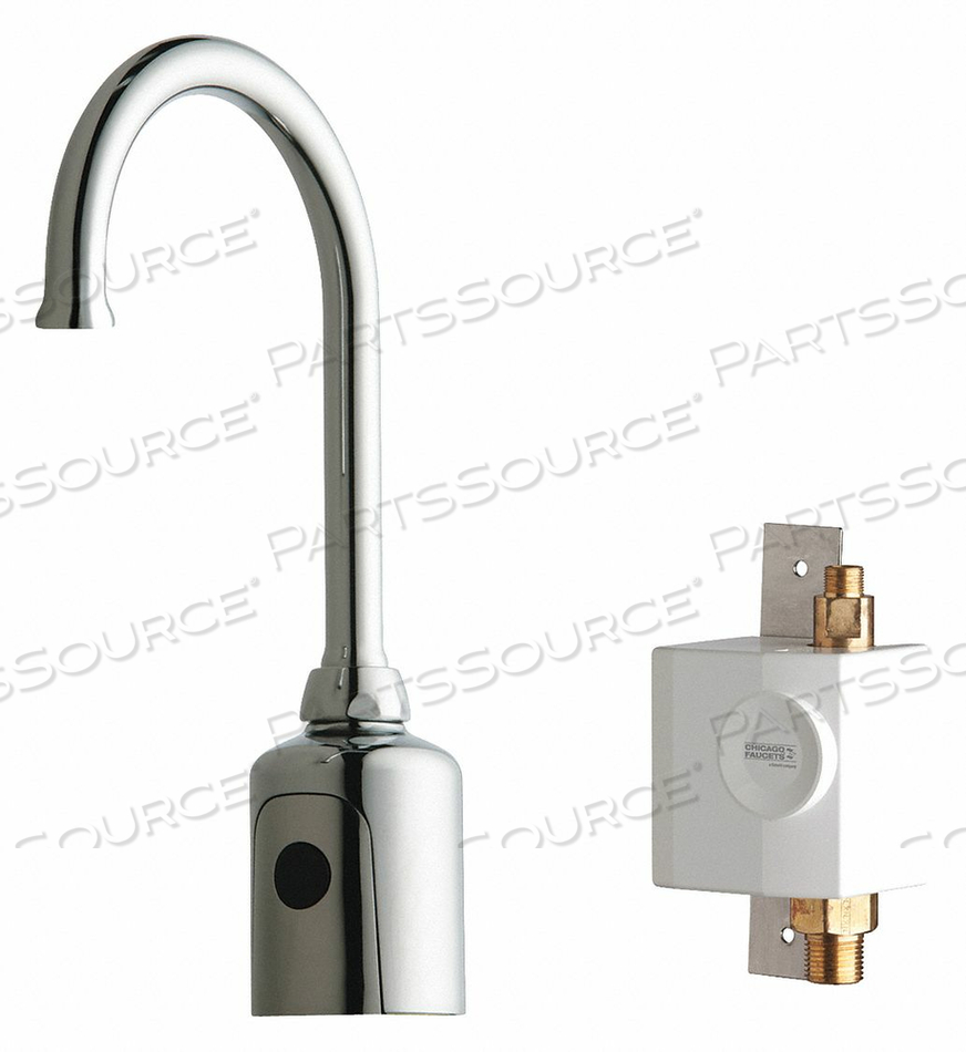 HYTRONIC GOOSENECK SINK FAUCET, 1.5 GPM, DECK MOUNTED, SINGLE SUPPLY, CONCEALED INTERNAL TEMPERATURE CONTROL MIXER, SELF SUSTAINING POWER SY by Chicago Faucets HYTRONIC GOOSENECK SINK FAUCET, 1.5 GPM, DECK MOUNTED, SINGLE SUPPLY, CONCEALED INTERNAL TEMPERATURE CONTROL MIXER, SELF SUSTAINING POWER SY by Chicago Faucets