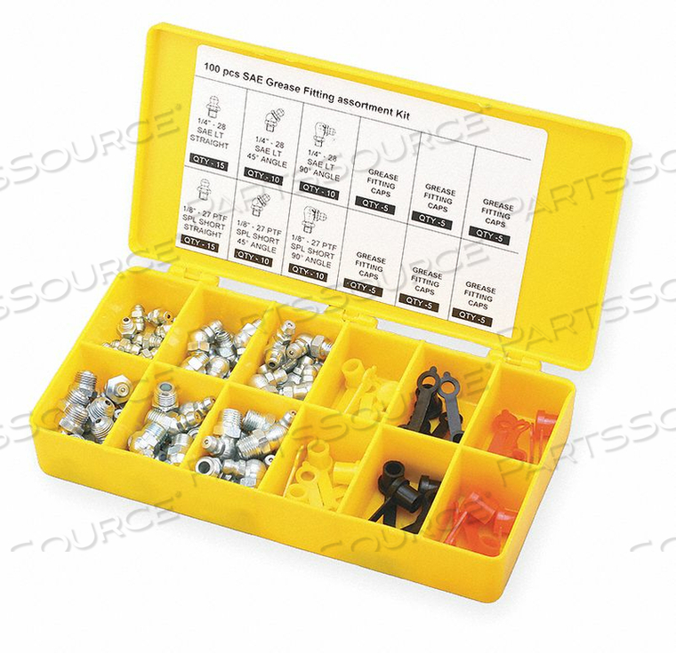 GREASE FITTING AND CAP KIT METRIC 100 PC by Westward