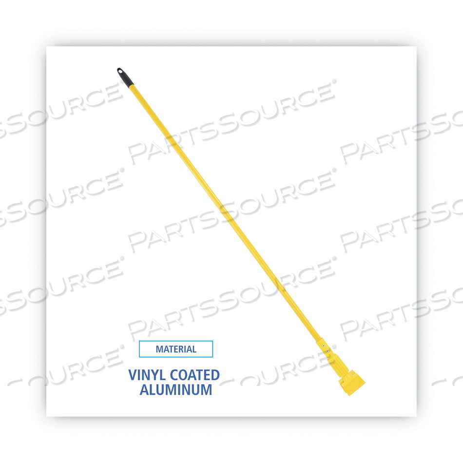 PLASTIC JAWS MOP HANDLE FOR 5 WIDE MOP HEADS, ALUMINUM, 1" DIA X 60", YELLOW by Boardwalk
