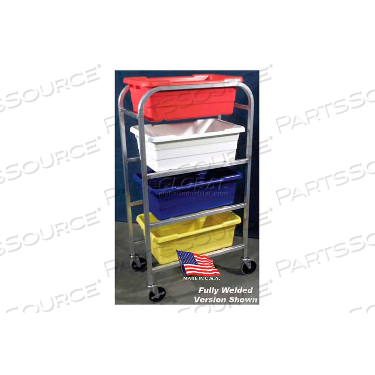 QUAD TOTE CART, KNOCK DOWN, ALUMINUM, 28-1/2"L X 15-1/4"W X 52-1/2"H 