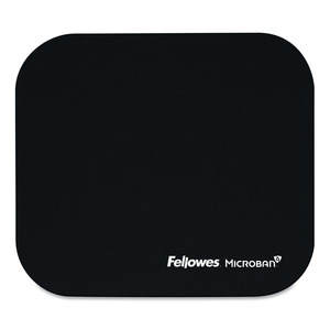 MOUSE PAD WITH MICROBAN PROTECTION, 9 X 8, BLACK by Fellowes