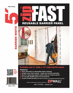 BARRIER PANEL 5FTLX12FTH WHITE by ZipWall