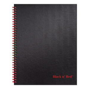 HARDCOVER TWINWIRE NOTEBOOK, SCRIBZEE COMPATIBLE, 1 SUBJECT, WIDE/LEGAL RULE, BLACK COVER, 11 X 8.5, 70 SHEETS by Black n' Red