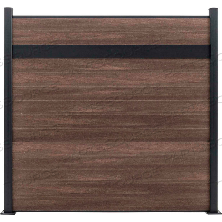 ESTATE 6'W X 6'H KING CEDAR ALUMINUM/COMPOSITE HORIZONTAL FENCE - STARTER SECTION-SURFACE MOUNT by Jewett Cameron Companies