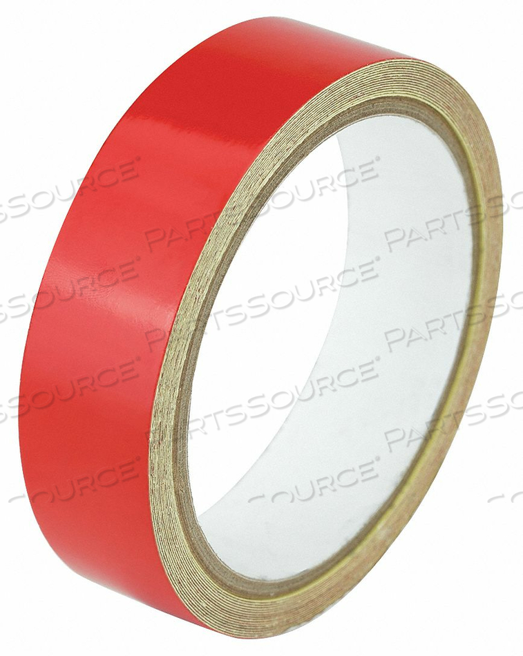 FLOOR MARKING TAPE, REFLECTIVE, SOLID, RED, 1 IN X 15 FT, 5.5 MIL TAPE THICK, by Harris FLOOR MARKING TAPE, REFLECTIVE, SOLID, RED, 1 IN X 15 FT, 5.5 MIL TAPE THICK, by Harris