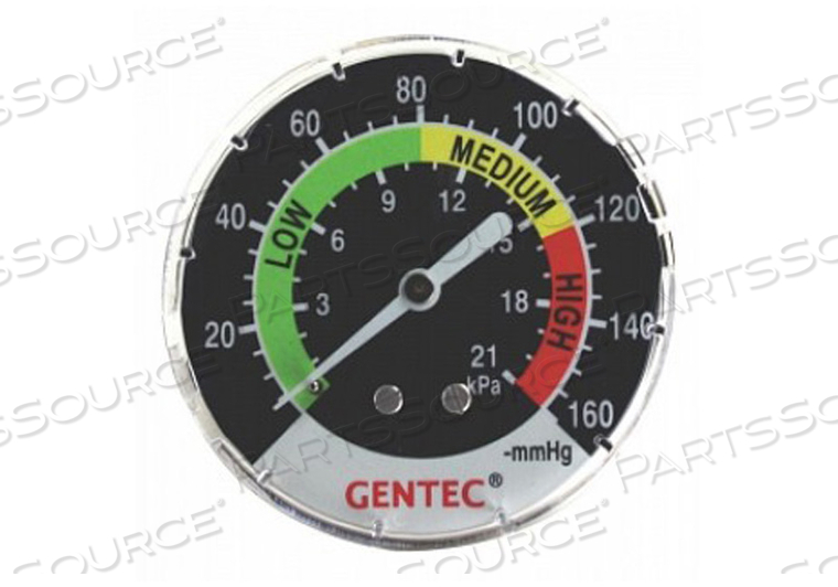 0-300MMHG ALUMINUM SUCTION REGULATOR GAUGE WITH LENS by Gentec Electro-Optics, Inc