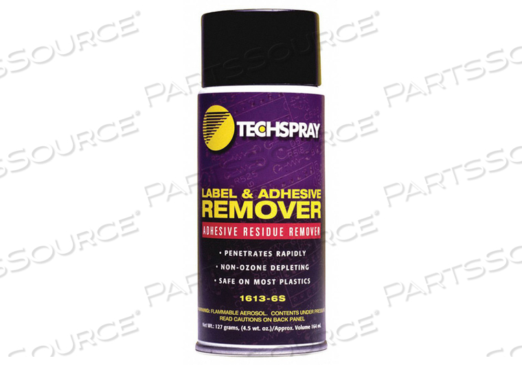 LABEL AND ADHESIVE REMOVER, 4.5 OZ, CAN, CITRUS BASE by Techspray (ITW) LABEL AND ADHESIVE REMOVER, 4.5 OZ, CAN, CITRUS BASE by Techspray (ITW)