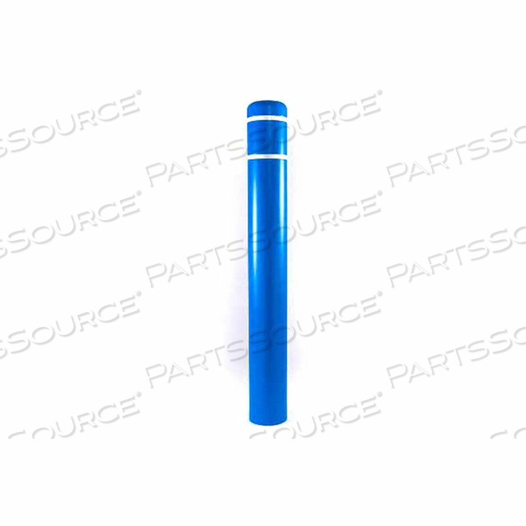 BOLLARD COVER, 7" DIA. X 52"H, BLUE W/ WHITE TAPE by Post Guard BOLLARD COVER, 7" DIA. X 52"H, BLUE W/ WHITE TAPE by Post Guard