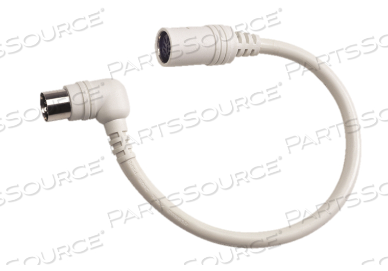 12" 8 PIN DIN RIGHT ANGLE STATION SAVER - WHITE by Crest Healthcare 12" 8 PIN DIN RIGHT ANGLE STATION SAVER - WHITE by Crest Healthcare