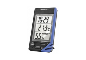 LCD DIGITAL HYGROMETER W/ CLOCK by Traceable