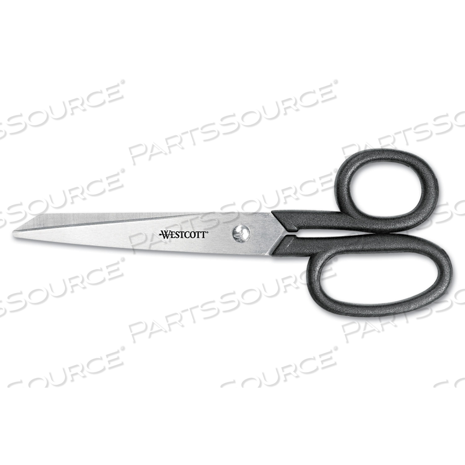 KLEENCUT STAINLESS STEEL SHEARS, 7" LONG, 3.31" CUT LENGTH, BLACK STRAIGHT HANDLE by Westcott