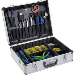 ALUMINUM TOOL CASE 18" X 14" X 6" WITH TOOL PANEL, FOAM AND DIVIDERS by Approved Vendor