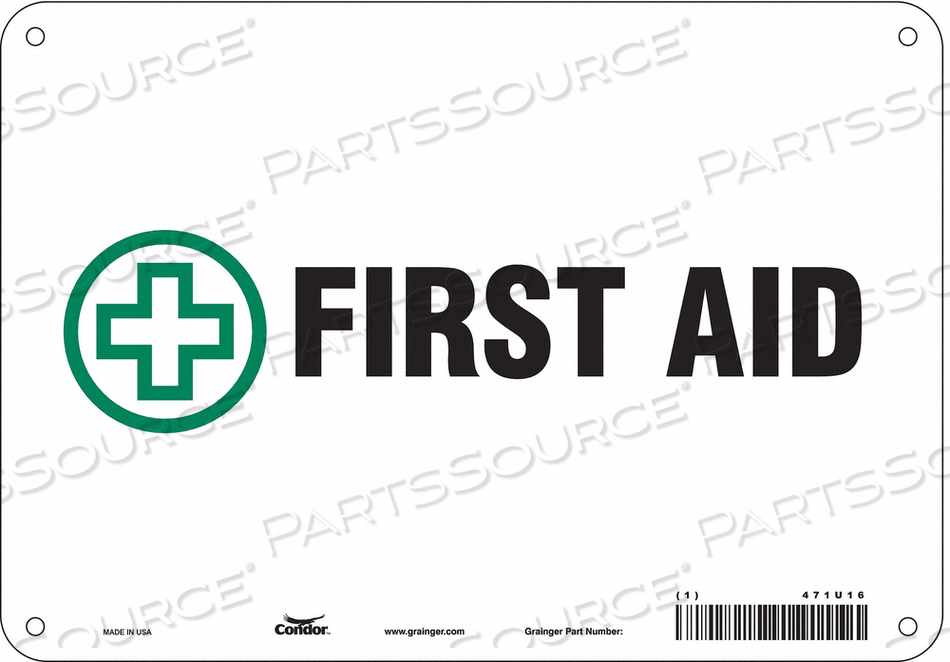 FIRST AID SIGN 10 W X 7 H 0.032 THICK 