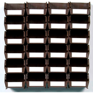 26 PC WALL STORAGE UNIT BROWN INTERLOCK POLY BINS, WALL MOUNT RAILS W/HARDWARE, 2 PK by Triton Products