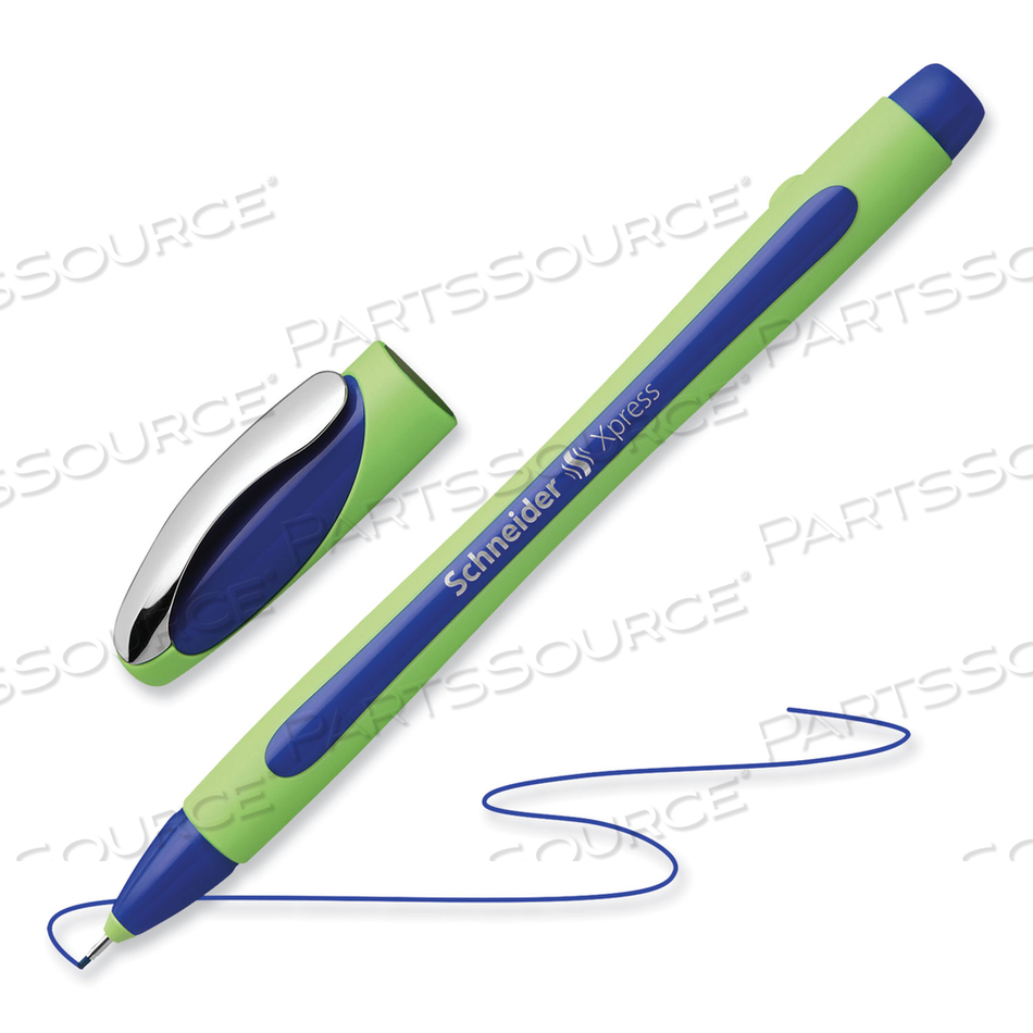 XPRESS FINELINER POROUS POINT PEN, STICK, MEDIUM 0.8 MM, BLUE INK, BLUE/GREEN BARREL by Schneider XPRESS FINELINER POROUS POINT PEN, STICK, MEDIUM 0.8 MM, BLUE INK, BLUE/GREEN BARREL by Schneider