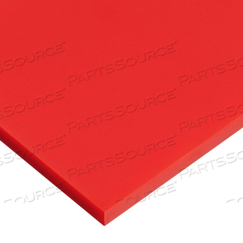 PLASTIC SHEET, 0.118 IN PLASTIC THICK, 48 IN W X 48 IN L, RED, OPAQUE, 2,250 PSI TENSILE STRENGTH by Approved Vendor